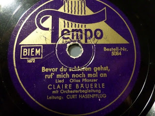 Record label for Clara (Claire) Bauerle)