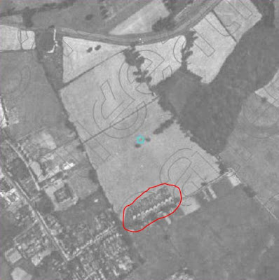 Aerial photograph showing location of houses noted on Stimson