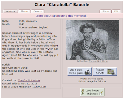Rife with Errors - Find a Grave memorial for Clara Bauerle.