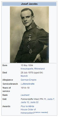 Wikipedia entry on Josef Jacobs WW1 German Flying Ace