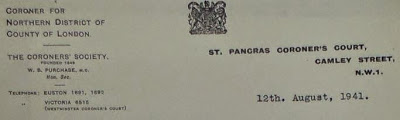 Header of letter written by W.B. Purchase to M.H. Whitelegge (Maurice Horsley Whitelegge of the Home Office)