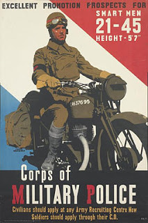 Corps of Military Police Recruiting Poster From Wikimedia Commons (By Newbould, Frank (artist), W R Royle and Son Ltd, London EC4 (printer), Army Recruiting Centre (publisher/sponsor), Her Majesty's Stationery Office (publisher/sponsor) [Public domain]