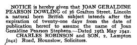 Excerpt from the London Gazette - 22 May 1942
