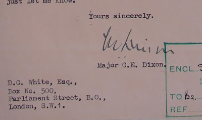 Letter from C.E. Dixon (RSLO Cambridge) to D.G. White (MI5)  (From National Archives, KV 2/30 - Karel Richter file)