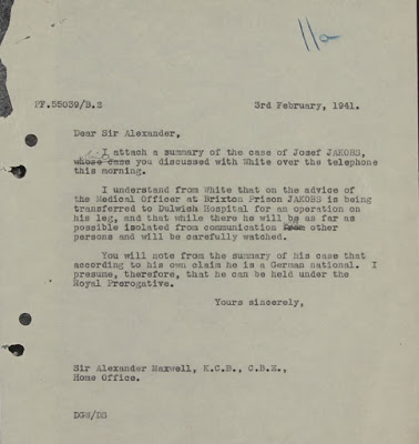 Letter to Sir Alexander Maxwell from Dick Goldsmith White