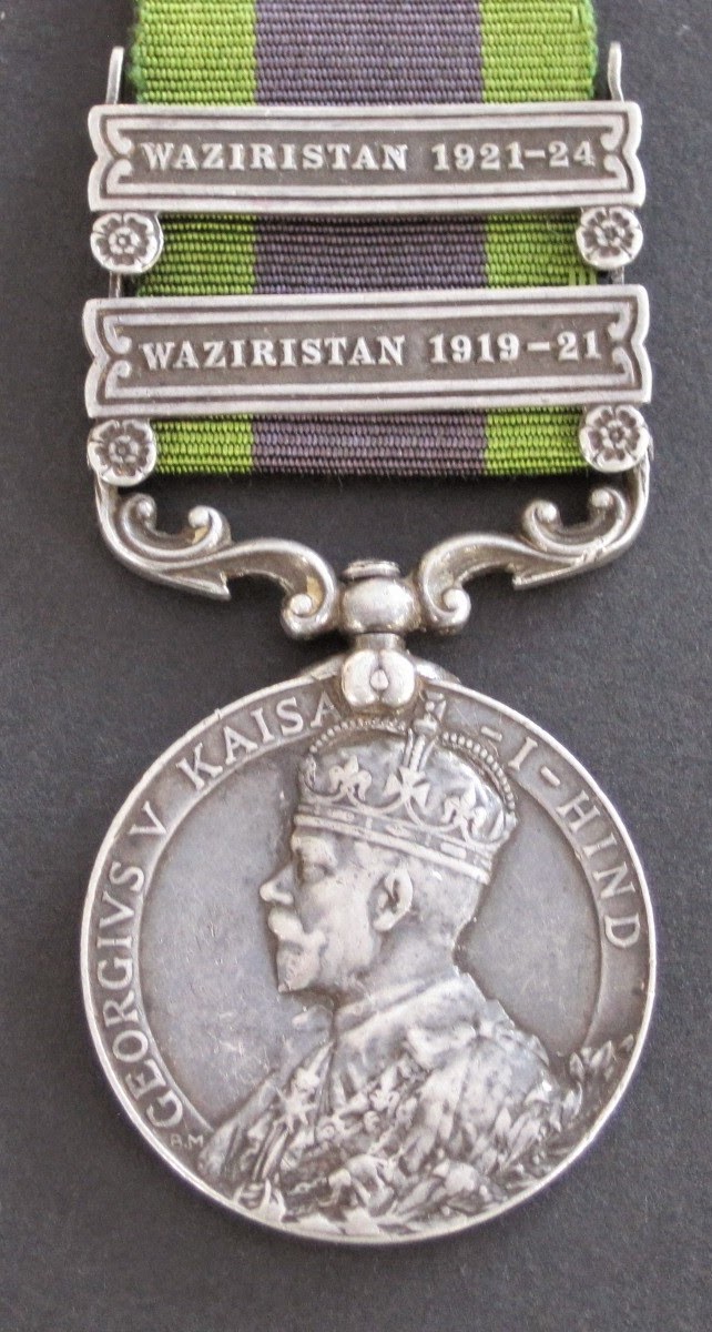 An India General Service Medal with two clasps.