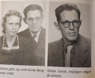 Left - Gösta married Greta Bergmann in 1946   Right - Gösta Caroli, likely one year later [1947]  (Olsson & Jonason - Gösta Caroli: Dubbelagent Summer)