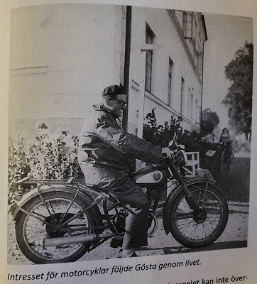 The interest in motorcycles followed Gösta throughout life  (Olsson & Jonason - Gösta Caroli: Dubbelagent Summer)