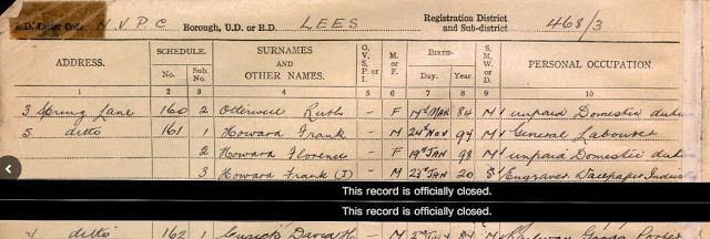1939 National Registration - Lees, Lancashire - Florence Howard