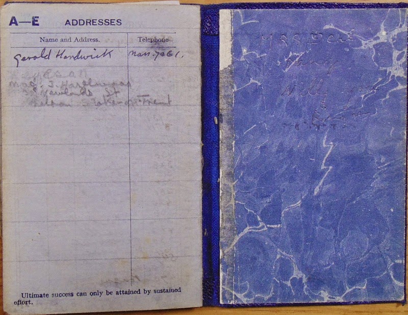 Blue diary - address section and back cover (National Archives KV 2/27)