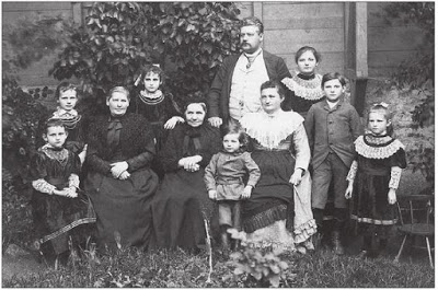 Franz Rammrath and his family before 1896.  Egon is the young boy in front, between his grandmother(?) and mother. He would have been about 4-5 years old when this photograph was taken.  (From Wilmersdorf by Udo Christoffel - Sutton Verlag, 1998 - p. 96)  (from Google Books - hope link works)