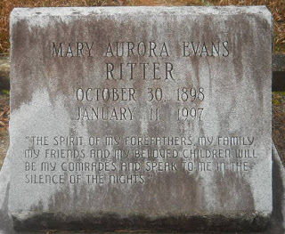 Grave of Mary Aurora Evans Ritter (From Find-a-Grave)