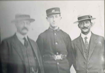 James Kinggett Rymer, James John Rymer (in his London Postal Service uniform - ca. 1917) and John Urlwin Rymer (uncle of James John Rymer)