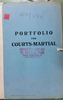 Cover of Robin William George Stephens' court martial file (National Archives - Kew)
