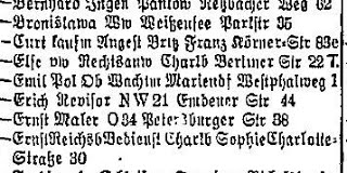 1934 Berlin Address book - listing for:  Ziebell, Else vw Rechtsanw Charlb Berliner Str 22