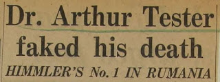 Dr. Arthur Tester faked his death - Himmler's No. 1 in Rumania Daily Express - 6 October 1944