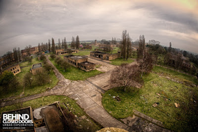 A view of the derelict RAF Upwood base from the water tower.  (From Behind Closed Doors website).