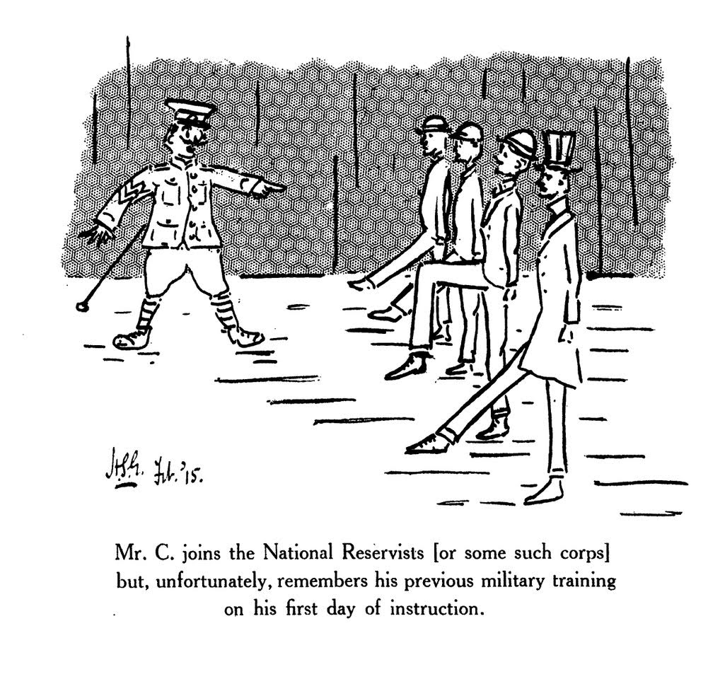 MI5 Cartoon drawn by Hugh Steuart Gladstone circa February 1915.