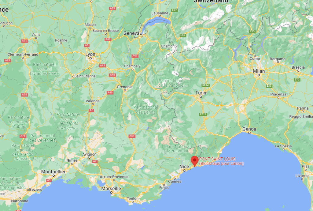 Location of the French/Italian Border Checkpoint, Valico Stradale Ponte San Luigi (Ventimiglia).