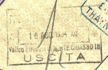 Italian Exit stamp from 16 August