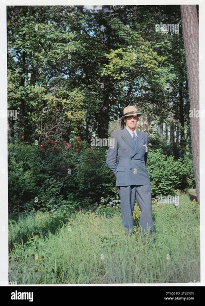 A colorized version of the black & white photograph of German spy, Josef Jakobs. The black and white photograph is available on Alamy.