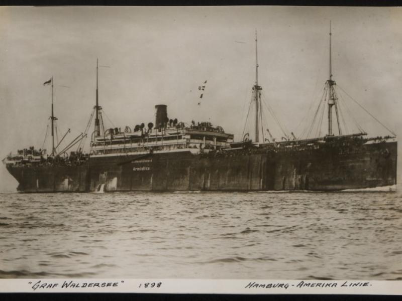 Graf Waldersee - launched 1898 - Hamburg-America Line
(From National Museums Liverpool site)