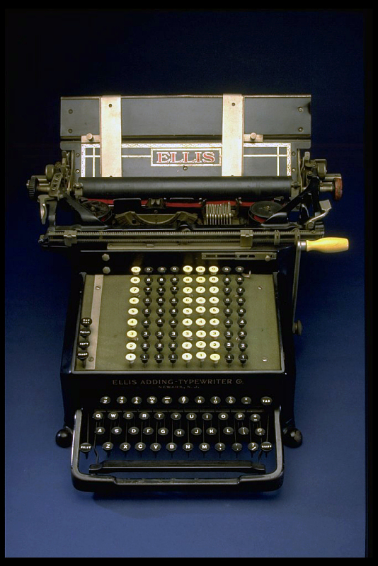 Ellis Adding-Typewriter Machine - ca 1913
(From the National Museum of American History)